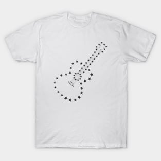 Acoustic guitar made of stars black T-Shirt